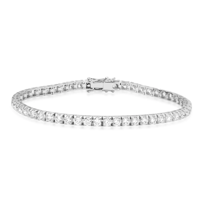 Bratara tennis din aur alb de 18K cu diamante de 3.2ct