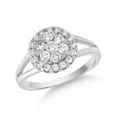 Inel din aur alb de 18K cu diamante de 0.5ct