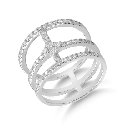 Inel din aur alb de 18K cu diamante de 0.63ct