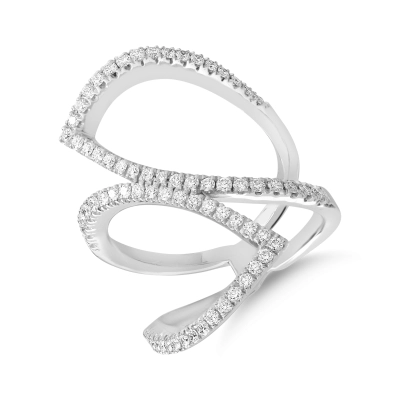 Inel din aur alb de 18K cu diamante de 0.64ct
