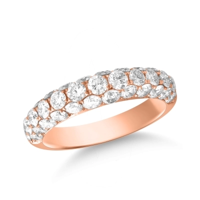 Inel din aur roz de 18K cu diamante de 2.03ct